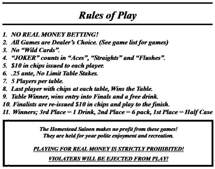 basic poker rules printable